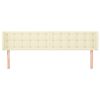 vidaXL sengegavl med kanter 163x16x78/88 cm kunstl&aelig;der cremefarvet