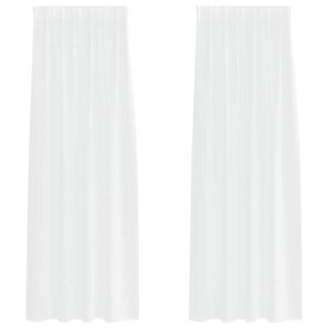 vidaXL Voile Gardin 2 stk. Hvid 225 x 140 cm Polyester