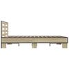 vidaXL sengestel 135x190 cm konstrueret træ og metal sonoma-eg