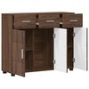 vidaXL Sideboard med hylde Brun eg 88,5 x 30,5 x 73 cm Konstrueret tr&aelig;
