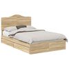 vidaXL Opbevaringsseng Sonoma eg 120 x 200 cm Konstrueret tr&aelig;