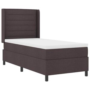 vidaXL LED Box Spring Bed med madras M&oslash;rk Brun 90 x 200 cm Stof