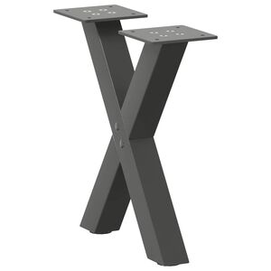 vidaXL sofabordsben X-formet 2 stk. antracit 30x(30-31) cm st&aring;l