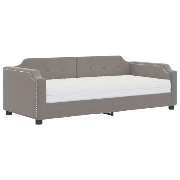vidaXL daybed med madras 80x200 cm stof gr&aring;brun