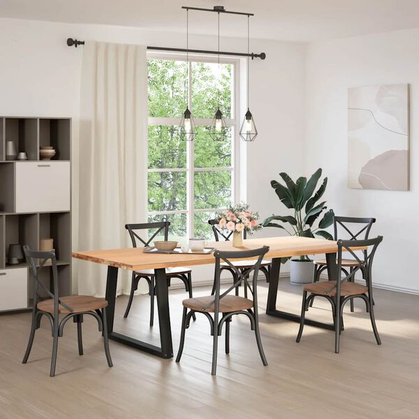 vidaXL spisebordsben V-formet 2 stk. sort 100x(72-73,3) cm st&aring;l