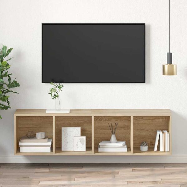vidaXL væghængt tv-skab 37x37x142,5 cm konstrueret træ sonoma-eg
