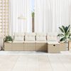 vidaXL Havesofa S&aelig;t med pude 5 pcs Beige Poly rattan