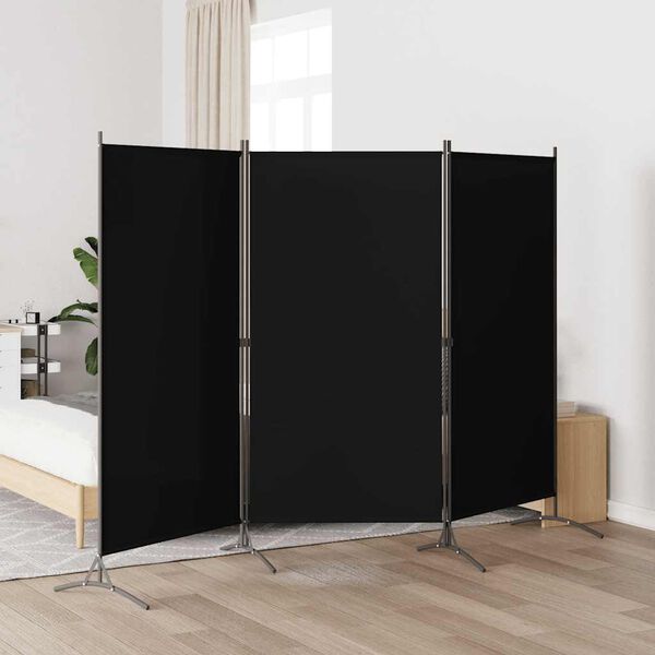 vidaXL 3-panels rumdeler 260 x 180 cm sort