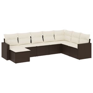 vidaXL sofas&aelig;t til haven 8 dele med hynder polyrattan brun