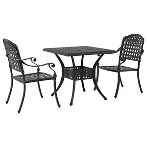 vidaXL Havebord s&aelig;t 3 pcs Sort Gustt aluminium