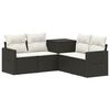 vidaXL Sofa S&aelig;t 5 stk. Sort og Cremehvid Poly Rattan og St&aring;l