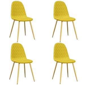 vidaXL spisebordsstole 4 stk. velour sennepsgul