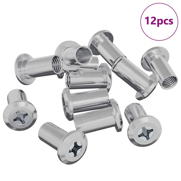 vidaXL L&aring;se Skive 12 pcs Nikkel M6 x 25 mm St&aring;l