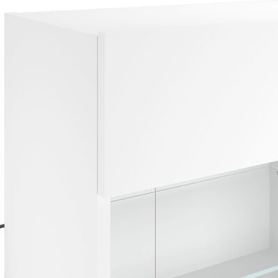 vidaXL væghængt tv-bord med LED-lys 98,5x30x60,5 cm hvid