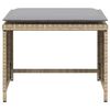 vidaXL havestol med fodskammel polyrattan beige