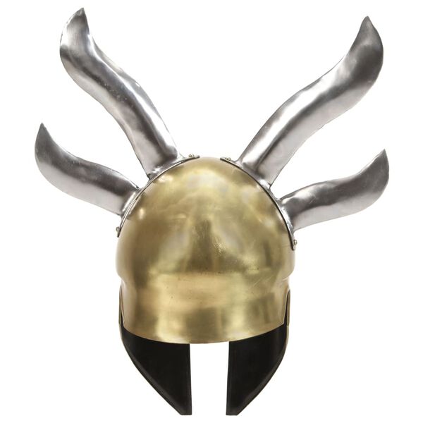 vidaXL græsk krigshjelm til rollespil antik stål messingfarvet