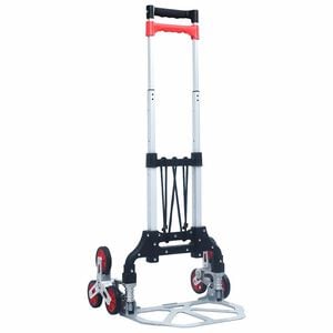 vidaXL foldbar transportvogn til trapper 70 kg aluminium s&oslash;lvfarvet