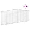 vidaXL buede gabionkurve 3 stk. 400x30x140/160 cm galvaniseret jern