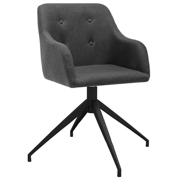 vidaXL drejelige spisebordsstole 4 stk. stof m&oslash;rkegr&aring;