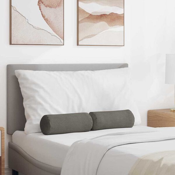 vidaXL Bolsterpuder 2 pcs Lysegrå Ø 15 x 40 cm Velourstof