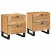 vidaXL Natskab 2 pcs Naturfarvet 40 x 33 x 46 cm Massivt mangotr&aelig;