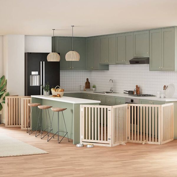 vidaXL hundel&aring;ge med d&oslash;r 12 paneler 960 cm foldbar poppeltr&aelig;