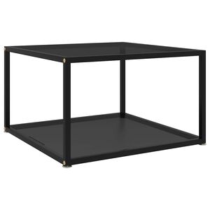 vidaXL sofabord 60x60x35 cm h&aelig;rdet glas sort