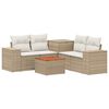 vidaXL Sofa S&aelig;t 6 stk. Beige og cremehvid Poly Rattan og St&aring;l