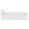 vidaXL Seng med opbevaring og LED Ren Hvid 140 x 190 cm Faux l&aelig;der