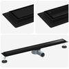 vidaXL Bruserafl&oslash;b 2-i-1 med 360&deg; Siphon Sort 80 cm Rustfrit St&aring;l 304