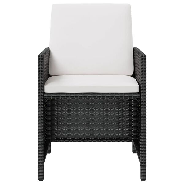 vidaXL udendørs spisebordssæt 9 dele polyrattan og akacietræ sort