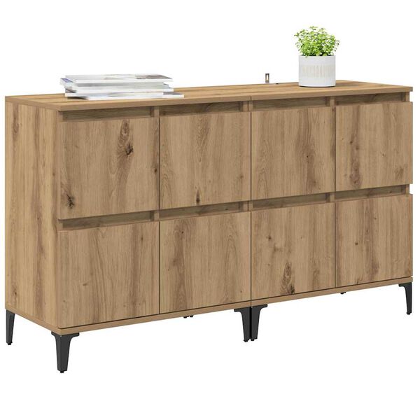 vidaXL Sideboards 2 pcs Artisan Egetr&aelig; 60 x 35 x 70 cm Konstrueret tr&aelig;