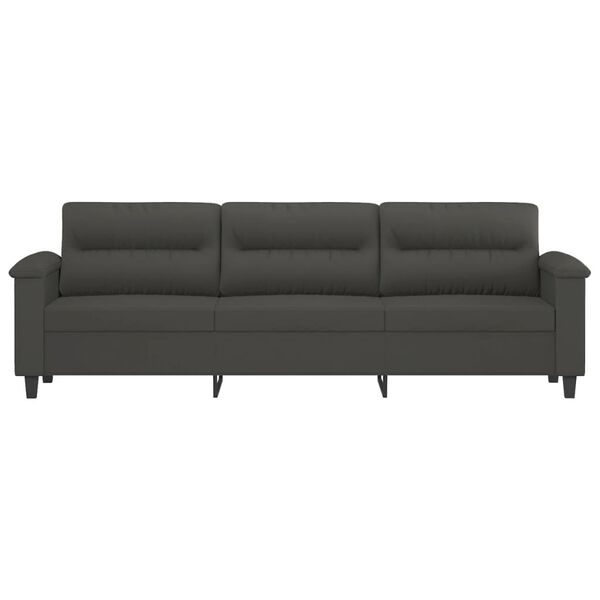 vidaXL 3-personers sofa 210 cm mikrofiberstof m&oslash;rkegr&aring;