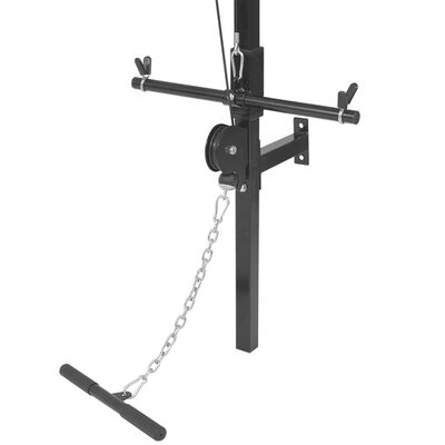 vidaXL vægmonteret styrketårn med vægtstang- og håndvægtsæt 60,5 kg