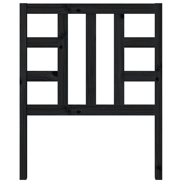 vidaXL sengeg&aelig;rde 81x4x100 cm massivt fyrretr&aelig; sort