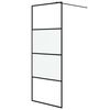 vidaXL brusevæg 80x195 cm halvmatteret sikkerhedsglas sort
