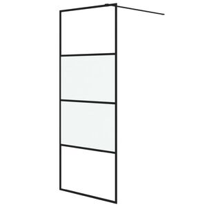 vidaXL brusevæg 80x195 cm halvmatteret sikkerhedsglas sort