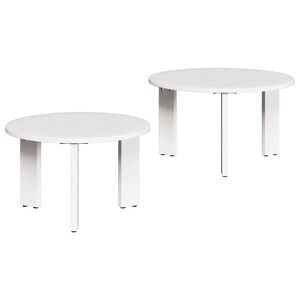 vidaXL Sofabord 2 stk. Hvid 47,5 x 47,5 x 27 cm Massivt fyrretr&aelig;