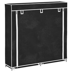 vidaXL skoskab i stof med betr&aelig;k 115 x 28 x 110 cm sort