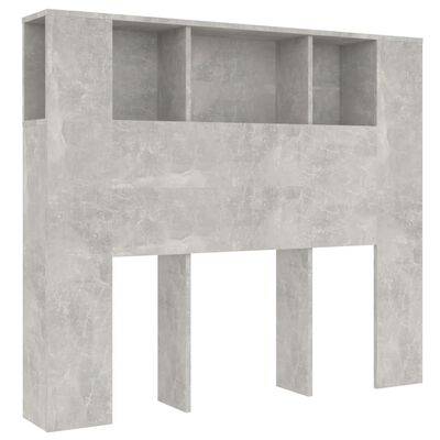 vidaXL sengegavl med opbevaring 120x18,5x102,5 cm betongrå