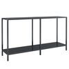 vidaXL konsolbord 140x35x75,5 cm h&aelig;rdet glas sort
