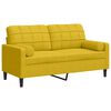 vidaXL 2-personers sofa med pyntepuder 140 cm velour gul