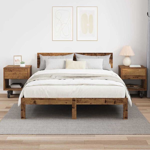 vidaXL Sengebord 2 pcs Gammelt tr&aelig; 40,5 x 40 x 48 cm Konstrueret tr&aelig;