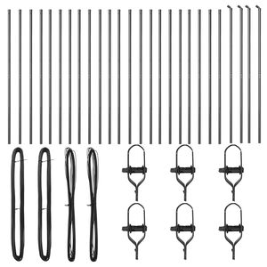 vidaXL Hegnsp&aelig;l 26 pcs Gr&aring; 3,2 x 3,2 x 190 cm