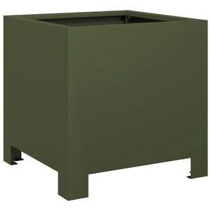 vidaXL haveplantekasse 30x30x30 cm st&aring;l olivengr&oslash;n