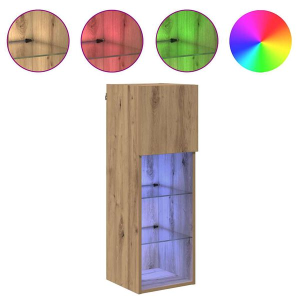 vidaXL V&aelig;gh&aelig;ngt TV Skab V&aelig;gmonteret Artisan Egetr&aelig; 30,5 x 30 x 90 cm