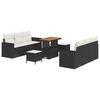 vidaXL Havesofa S&aelig;t 9 stk. Sort polyrattan