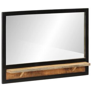 vidaXL spejl med hylde 80x8x55 cm glas og massivt mangotr&aelig;