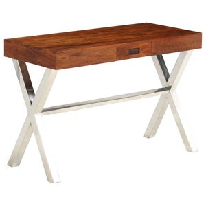 vidaXL skrivebord 110x50x76 cm massivt akacietr&aelig; honningfarvet finish