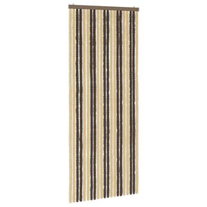 vidaXL Insektgardin i chenille M&oslash;rkebrun og Beige 90 x 220 cm 100% PP